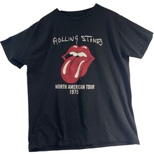 THE ROLLING STONES Black T-Shirt in Black — Unisex — Size Large
